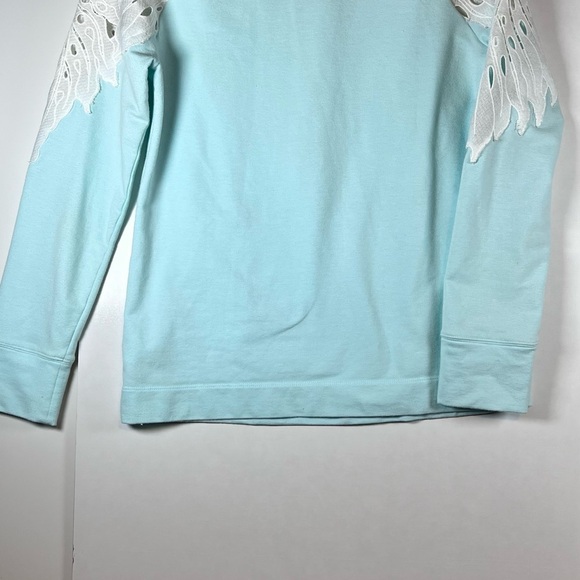 Lilly Pulitzer Mint Lace Sleeve Sweatshirt 0494 - Picture 3 of 6